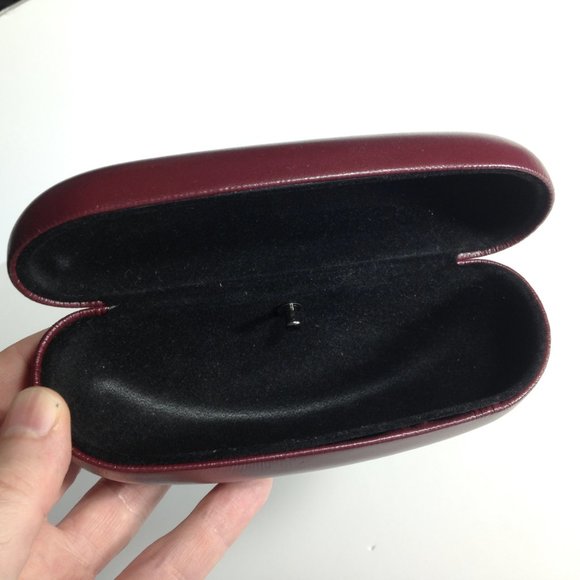 Davidoff maroon Glasses Case empty for sunglasses eyeglasses DEEP with knob/hook - Picture 7 of 10